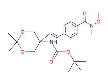 (E)-tert-butyl (5-{4-[methoxy(methyl)carbamoyl]styryl}-2,2-dimethyl-1,3-dioxan-5-yl)carbamate