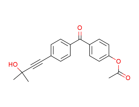 Molecular Structure of 334931-05-4 (acetic acid 4-[4-(3-hydroxy-3-methyl-but-1-ynyl)-benzoyl]-phenyl ester)