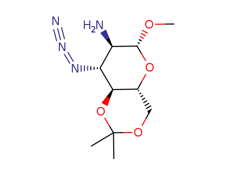Molecular Structure of 334002-51-6 (methyl 2,3-deoxy-3-(azido)-4,6-O-isopropylidene-β-D-glucosamine)