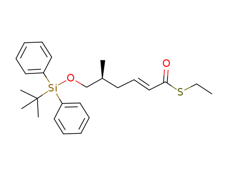 (-)-(E)-(S)-6-(tert-butyl-diphenyl-silanyloxy)-5-methyl-hex-2-enethioic acid S-ethyl ester