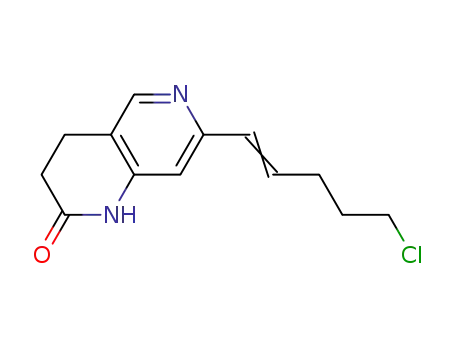 Molecular Structure of 846037-00-1 (1,6-Naphthyridin-2(1H)-one, 7-(5-chloro-1-pentenyl)-3,4-dihydro-)
