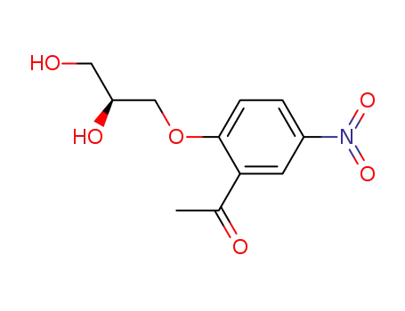 Molecular Structure of 850427-87-1 (Ethanone, 1-[2-[(2S)-2,3-dihydroxypropoxy]-5-nitrophenyl]-)
