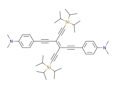 Molecular Structure of 177500-67-3 (N,N-dimethyl-4-{(3E)-6-[4-(dimethylamino)phenyl]-3,4-bis[(triisopropylsilyl)ethynyl]hex-3-ene-1,5-diyn-1-yl}benzenamine)
