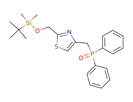Molecular Structure of 349654-99-5 (2-(<i>tert</i>-butyl-dimethyl-silanyloxymethyl)-4-(diphenyl-phosphinoylmethyl)-thiazole)