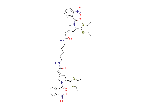 2-[(S)-5-(Bis-ethylsulfanyl-methyl)-1-(2-nitro-benzoyl)-pyrrolidin-(3E)-ylidene]-N-(5-{2-[(S)-5-(bis-ethylsulfanyl-methyl)-1-(2-nitro-benzoyl)-pyrrolidin-(3E)-ylidene]-acetylamino}-pentyl)-acetamide