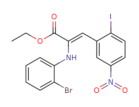 (Z)-2-(2-Bromo-phenylamino)-3-(2-iodo-5-nitro-phenyl)-acrylic acid ethyl ester