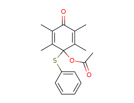 Molecular Structure of 194720-36-0 (2,5-Cyclohexadien-1-one,
4-(acetyloxy)-2,3,5,6-tetramethyl-4-(phenylthio)-)