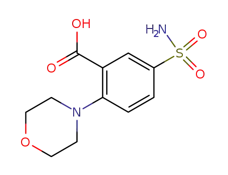 Molecular Structure of 65194-68-5 (5-(AMINOSULFONYL)-2-MORPHOLIN-4-YLBENZOIC ACID)