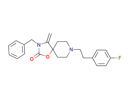 Molecular Structure of 134069-53-7 (3-benzyl-8-[2-(4-fluorophenyl)ethyl]-4-methylidene-1-oxa-3,8-diazaspiro[4.5]decan-2-one)