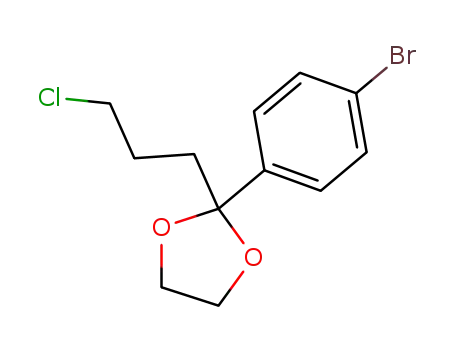 Molecular Structure of 82117-19-9 (2-(4-bromophenyl)-2-(3-chloropropyl)-1,3-dioxolane)