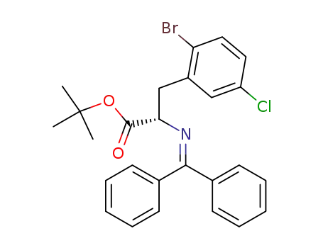 Molecular Structure of 496790-58-0 (L-Phenylalanine, 2-bromo-5-chloro-N-(diphenylmethylene)-,
1,1-dimethylethyl ester)