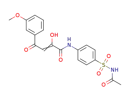 Molecular Structure of 900310-00-1 (2-hydroxy-4-(3-methoxyphenyl)-4-oxo-2-butenoic acid N-(4-acetylaminosulfonylphenyl)amide)