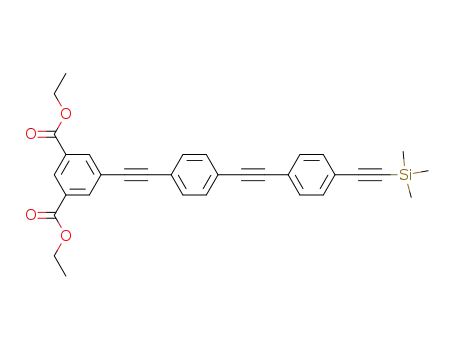 Molecular Structure of 368455-23-6 (diethyl 5-[(4-[(4-[trimethysilylethynyl]phenyl)ethynyl]phenyl)ethynyl]isophthaloate)