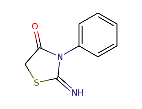Molecular Structure of 6966-55-8 ((2Z)-2-imino-3-phenyl-1,3-thiazolidin-4-one)