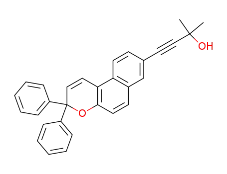 Molecular Structure of 327163-55-3 (8-(3-hydroxy-3-methylbut-1-ynyl)-3,3-diphenyl-3H-naphtho[2,1-b]pyran)