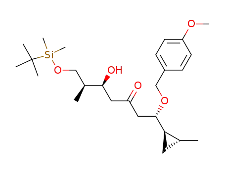 3-Heptanone,
7-[[(1,1-dimethylethyl)dimethylsilyl]oxy]-5-hydroxy-1-[(4-methoxyphenyl)
methoxy]-6-methyl-1-[(1R,2R)-2-methylcyclopropyl]-, (1S,5S,6S)-