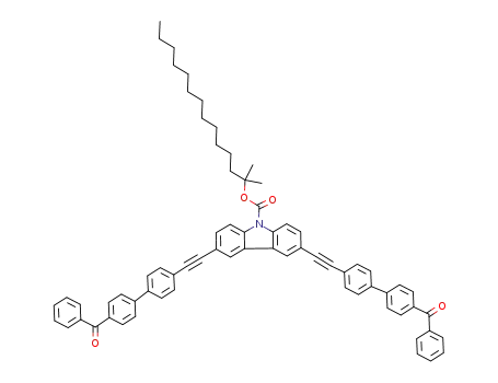 Molecular Structure of 935682-41-0 (3,6-bis(benzoylbiphenyl)ethynylcarbazole-9-carboxylic acid 1,1-dimethyltridecyl ester)