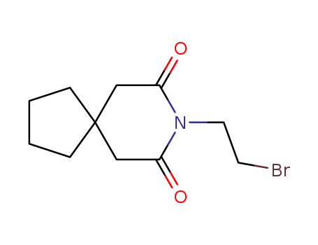 Molecular Structure of 150758-78-4 (8-(2-Bromoethyl)-8-azaspiro<4,5>decane-7,9-dione)