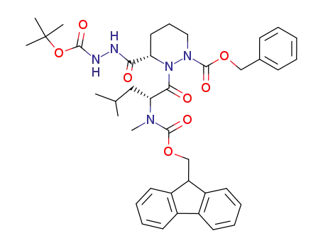 3-(<i>N</i>'-<i>tert</i>-butoxycarbonyl-hydrazinocarbonyl)-2-{2-[(9<i>H</i>-fluoren-9-ylmethoxycarbonyl)-methyl-amino]-4-methyl-pentanoyl}-tetrahydro-pyridazine-1-carboxylic acid benzyl ester