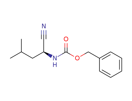 Molecular Structure of 3589-42-2 (Carbamic acid, N-[(1S)-1-cyano-3-methylbutyl]-, phenylmethyl ester)