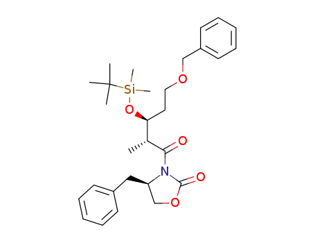(-)-(R)-4-benzyl-3-[(2R,3S)-5-(benzyloxy)-3-(tert-butyldimethylsilyloxy)-2-methylpentanoyl]-1,3-oxazolidin-2-one