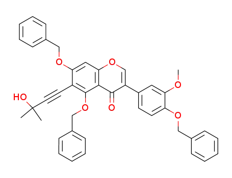 5,7,4'-tris(benzyloxy)-6-(3-hydroxy-3-methyl-1-butynyl)-3'-methoxyisoflavone