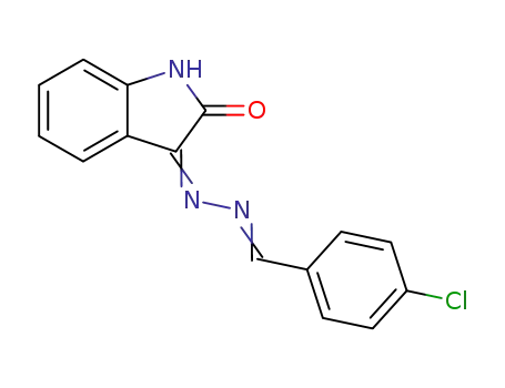 Molecular Structure of 70565-02-5 (3-((4-chlorobenzylidene)hydrazono)indolin-2-one)