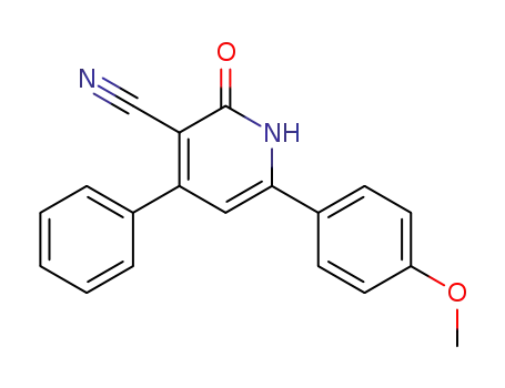 Molecular Structure of 80306-65-6 (3-Pyridinecarbonitrile, 1,2-dihydro-6-(4-methoxyphenyl)-2-oxo-4-phenyl-)