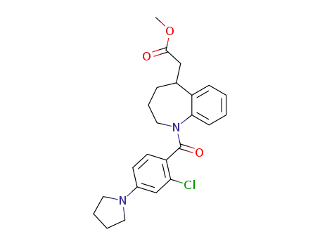 5-Methoxycarbonylmethyl-1-[4-(1-pyrrolidinyl)-2-chlorobenzoyl]-2,3,4,5-tetrahydro-1H-benzazepine