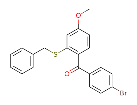 Molecular Structure of 663152-21-4 ((2-benzylsulfanyl-4-methoxyphenyl)(4-bromophenyl)methanone)