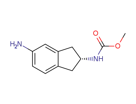 Molecular Structure of 256397-63-4 (Carbamic acid, [(2R)-5-amino-2,3-dihydro-1H-inden-2-yl]-, methyl ester)