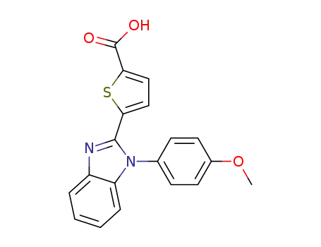 Molecular Structure of 639524-23-5 (2-Thiophenecarboxylic acid,
5-[1-(4-methoxyphenyl)-1H-benzimidazol-2-yl]-)