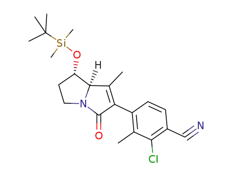 4-((7S)-7-(tert-butyldimethylsilyloxy)-1-methyl-3-oxo-5,6,7,7a-tetrahydro-3H-pyrrolizin-2-yl)-2-chloro-3-methylbenzonitrile