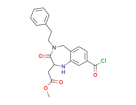 methyl (R,S)-8-chlorocarbonyl-1,2,4,5-tetrahydro-3-oxo-4-(2-phenylethyl)-3H-1,4-benzodiazepine-2-acetate