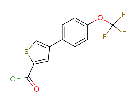 Molecular Structure of 666721-04-6 (2-Thiophenecarbonyl chloride, 4-[4-(trifluoromethoxy)phenyl]-)