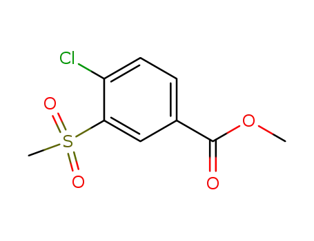 Molecular Structure of 157069-50-6 (Benzoic acid, 4-chloro-3-(methylsulfonyl)-, methyl ester)