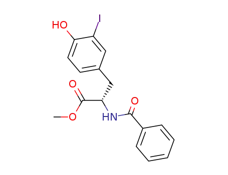 Molecular Structure of 188594-27-6 (L-Tyrosine, N-benzoyl-3-iodo-, methyl ester)