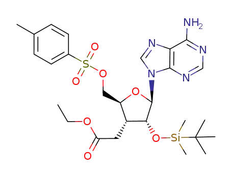 2'-O-(tert-butyldimethylsilyl)-3'-deoxy-3'-[(ethoxycarbonyl)methyl]-5'-O-(p-toluenesulfonyl)adenosine