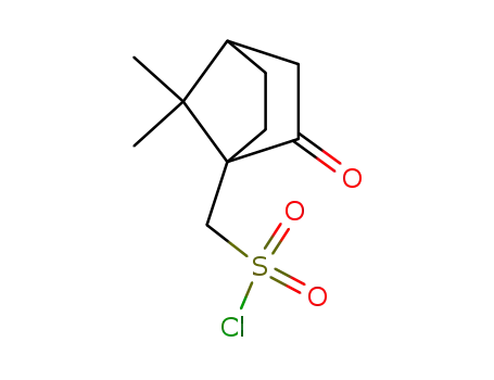 Molecular Structure of 4552-50-5 ((7,7-DIMETHYL-2-OXO-BICYCLO[2.2.1]HEPT-1-YL)-METHANESULFONYL CHLORIDE)