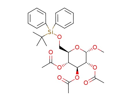 Molecular Structure of 169686-81-1 (Methyl-6-O-(tert.-butyldiphenylsilyl)-2,3,4-tri-O-acetyl-α-D-galactopyranoside)