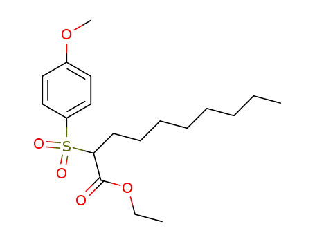 Molecular Structure of 212770-04-2 (Decanoic acid, 2-[(4-methoxyphenyl)sulfonyl]-, ethyl ester)