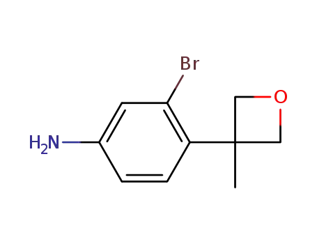 Molecular Structure of 945244-28-0 (3-bromo-4-(3-methyloxetan-3-yl)aniline)