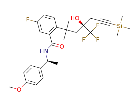 5-fluoro-2-((S)-4-hydroxy-2-methyl-4-(trifluoromethyl)-7-(trimethylsilyl)hept-6-yn-2-yl)-N-((S)-1-(4-methoxyphenyl)ethyl)benzamide