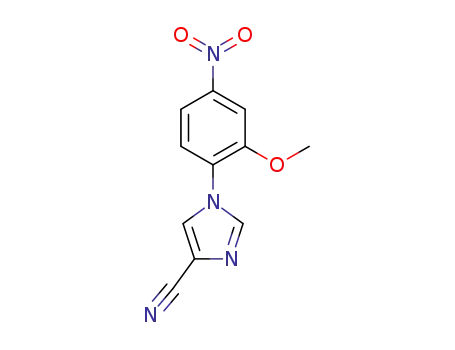 Molecular Structure of 1263868-22-9 (4-cyano-1-(2-methoxy-4-nitrophenyl)-1H-imidazole)