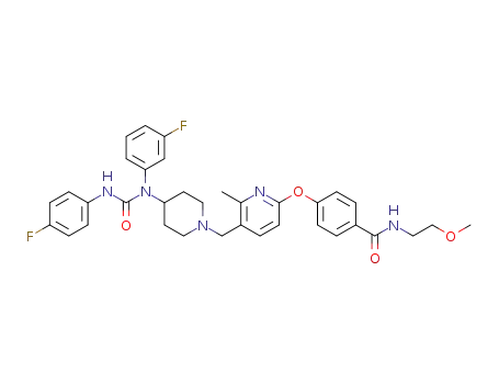 4-[(5-{[4-((3-fluorophenyl){[(4-fluorophenyl)amino]carbonyl}amino)-1-piperidinyl]methyl}-6-methyl-2-pyridinyl)oxy]-N-[2-(methyloxy)ethyl]benzamide