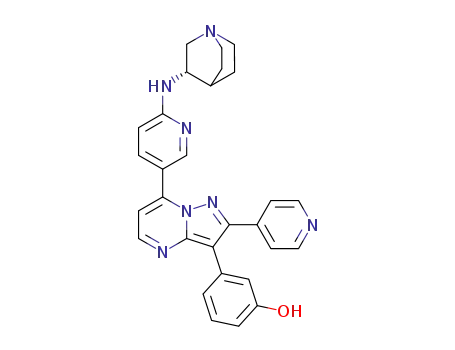 3-(7-{6-[(3S)-1-azabicyclo[2.2.2]oct-3-ylamino]pyridin-3-yl}-2-pyridin-4-ylpyrazolo[1,5-a]pyrimidin-3-yl)phenol