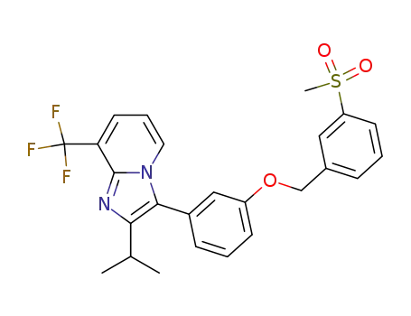 Molecular Structure of 1167571-21-2 (2-isopropyl-3-(3-{[3-(methylsulfonyl)benzyl]oxy}phenyl)-8-(trifluoromethyl)imidazo[1,2-a]pyridine)