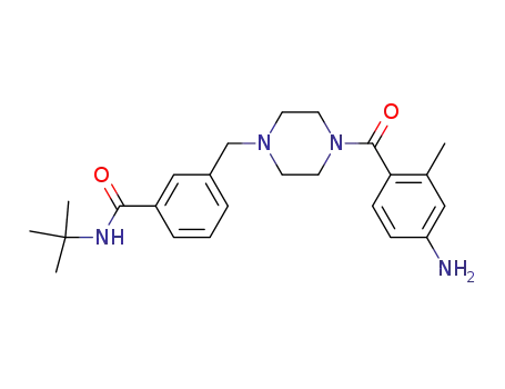Molecular Structure of 1124213-60-0 (3-((4-(4-amino-2-methylbenzoyl)piperazin-1-yl)methyl)-N-tert-butylbenzamide)
