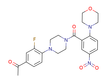 1-[4-[4-[2-(Morpholin-4-yl)-5-nitrobenzoyl]piperazin-1-yl]-3-fluorophenyl]ethanone
