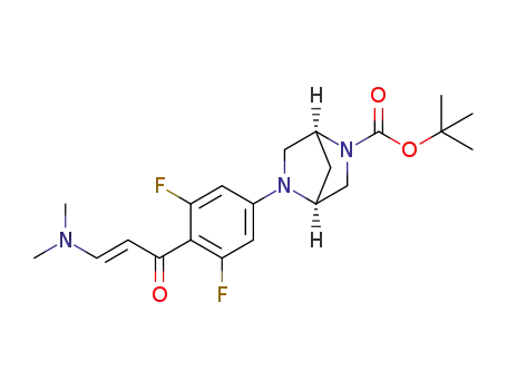 Molecular Structure of 1186334-90-6 ((1S,4S)-tert-butyl 5-(4-((E)-3-(dimethylamino)acryloyl)-3,5-difluorophenyl)-2,5-diazabicyclo[2.2.1]heptane-2-carboxylate)